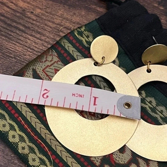 Mirrored Circle Door Knocker Earrings - Picture 9 of 10